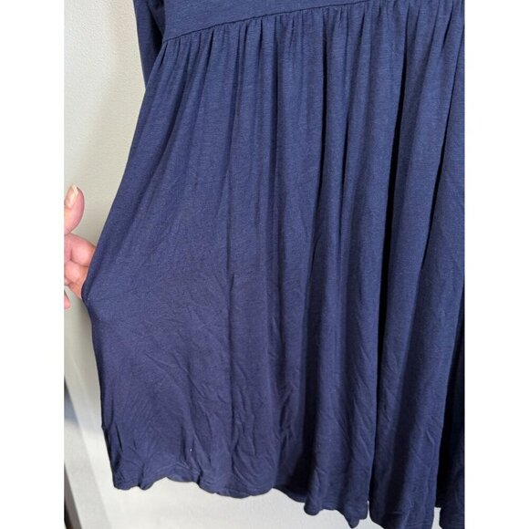 HiMONE Womens Navy Blue Long Sleeve Casual T-Shirt Swing Dress Size Small NEW - Picture 7 of 11